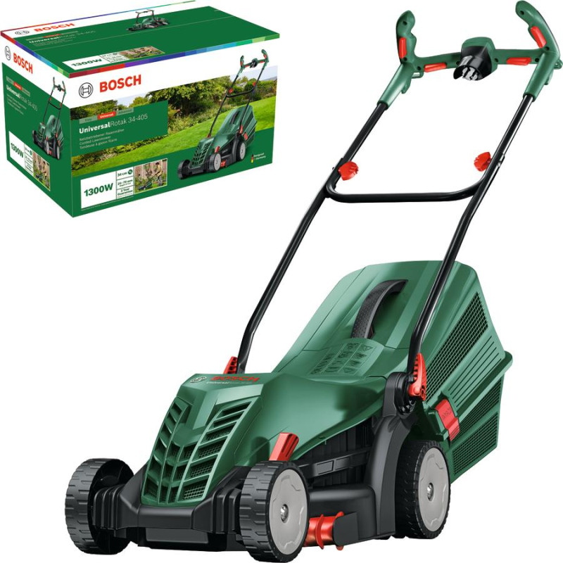 Газонокосарка мережева Bosch UniversalRotak 34-405 1300Вт 34см 40л 27-50мм 11кг