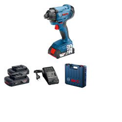 Гвинтоверт ударний акумуляторний Bosch Professional GDR 180-Li 18В АКБ 2х2А·год 2600об/хв 160Нм 1/4" кейс 1.1кг