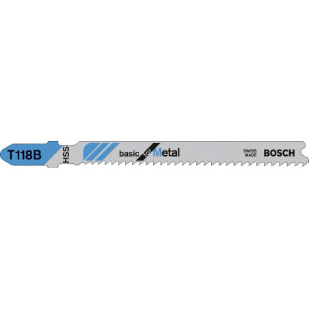 Полотно пиляльне для електролобзика Bosch Professional по металу T 118 B, 1.9-2.3х92мм, 5шт