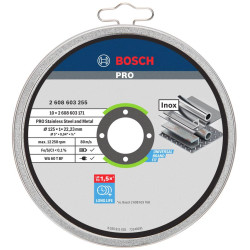 Диск відрізний Bosch Professional Stand по металу, 125х1.0х22.2мм, 10шт