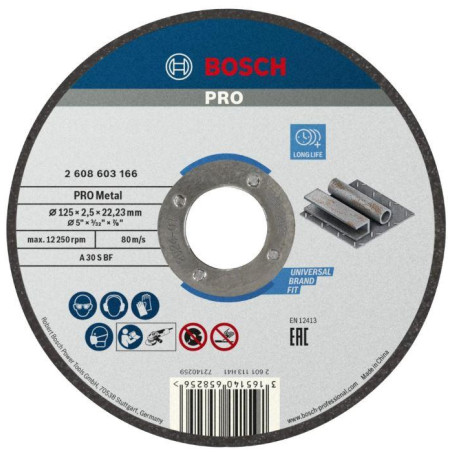 Диск відрізний Bosch Professional Standard по металу 125х2.5мм, прямий
