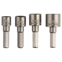 Головки торцеві Bosch 1/4", набір 4шт, 7,8,10,13мм