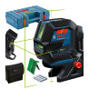 Нівелір лазерний Bosch Professional GCL 2-50 G, до 15м, ±0.3мм/м, в чемодані з тримачем RM 10, затиском DK 10, чохлом, міше