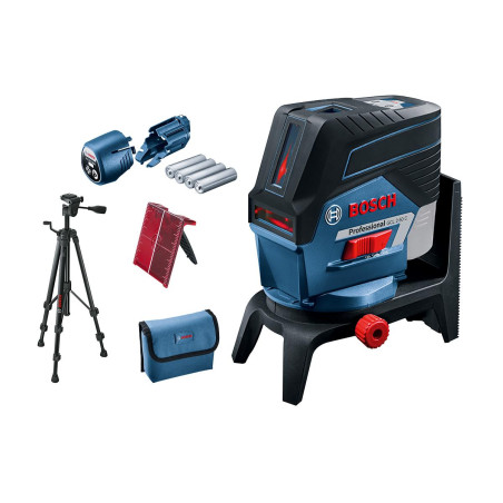 Нівелір лазерний Bosch Professional GCL2-50C+RM2+BT150 до 10м, ±0.3мм/м, 4AAx1.5В, IP54, штативі, чохол, мішеннь, 0.6кг