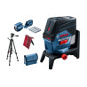 Нівелір лазерний Bosch Professional GCL2-50C+RM2+BT150 до 10м, ±0.3мм/м, 4AAx1.5В, IP54, штативі, чохол, мішеннь, 0.6кг