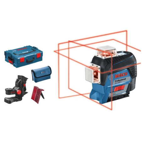 Нівелір лазерний Bosch Professional GLL 3-80C, до 30м з приймачем 120м, ±0.2мм/м, +BM 1+L-Boxx, 0.82кг