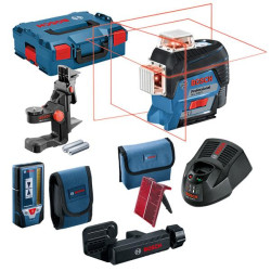 Нівелір лазерний акумуляторний Bosch Professional GLL 3-80 C, 12В, акб 2А·год, до 24м/120м, ±0,2мм/м, +LR7 +BM1, L-Box