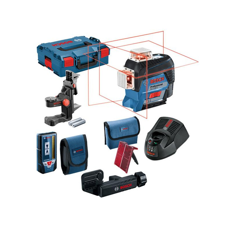 Нівелір лазерний акумуляторний Bosch Professional GLL 3-80 C, 12В, акб 2А·год, до 24м/120м, ±0,2мм/м, +LR7 +BM1, L-Box
