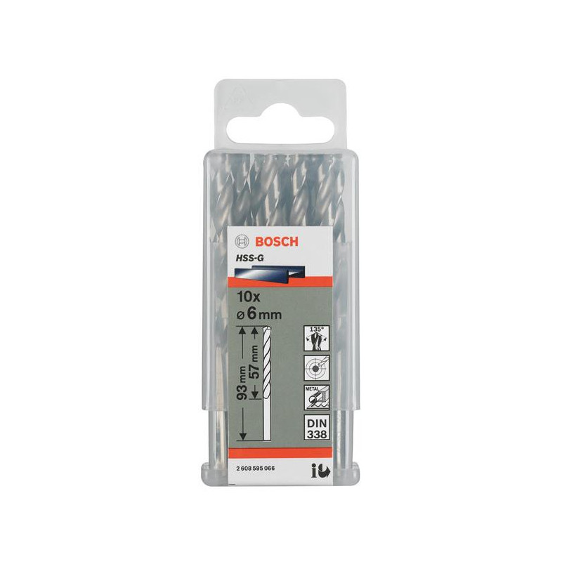 Свердло Bosch Professional HSS-G по металу, 10мм, 5шт