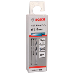 Свердло по металу Bosch Professional HSS-PointTeQ, 1.5х18х40мм, 10шт