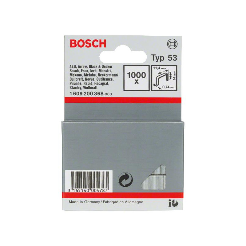 Скоби Bosch Professional тип 53, 14мм, 1000шт