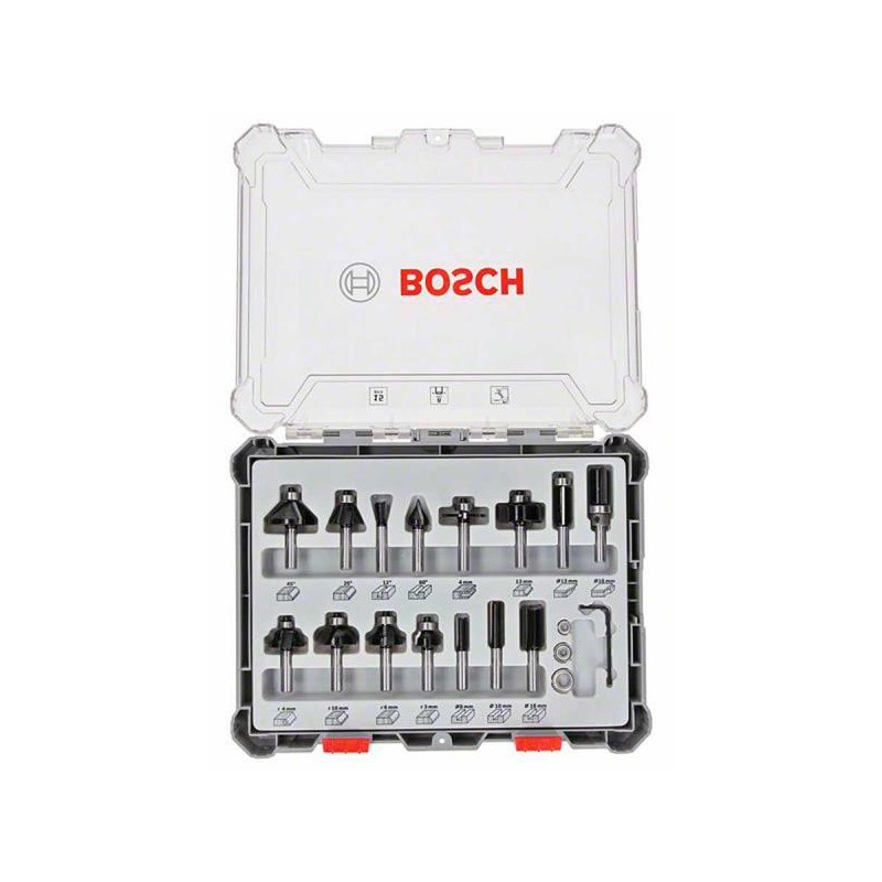 Набір комбінованих фрез Bosch Professional 8мм 15шт