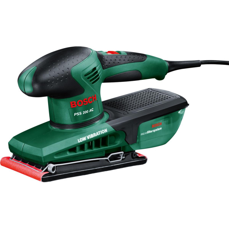 Шліфмашина вібраційна Bosch PSS 200 AC 200Вт платформа 93x230 24000кол/хв 1.6кг