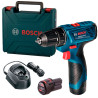Шурупокрут-дриль акумуляторний Bosch Professional GSR 120-Li 12В 2х2А·год 14·30Нм 400·1500об/хв кейс 0.89кг