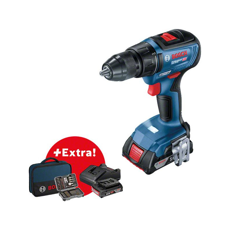 Шурупокрут-дриль акумуляторний Bosch Professional GSR 18 V-50 18В 2х2А·год 28·50·50Нм 460·1800об/хв 1кг кейс