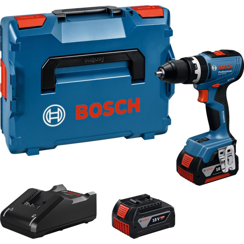 Шурупокрут-дриль акумуляторний Bosch Professional GSR 18V-65 18В 2х5А·год 21·55Нм 0-550·0-2100об/хв ЗП GAL18V-40