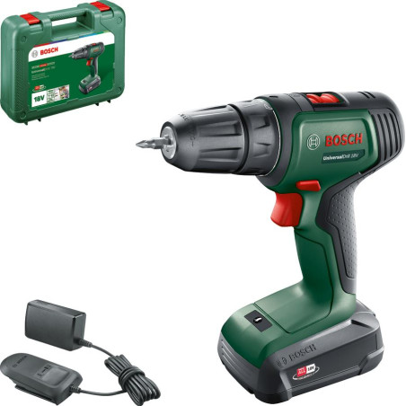 Шурупокрут-дриль акумуляторний Bosch UniversalDrill 18V 18В 1х1.5А·год 20Нм 0-440·0-1450об/хв кейс ЗП 1.3кг